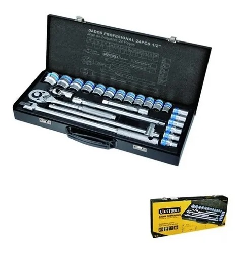 UYUTOOLSDAD24Uطقم لقم 1/2 " موديل ألماني شنطه صاج 24 ق