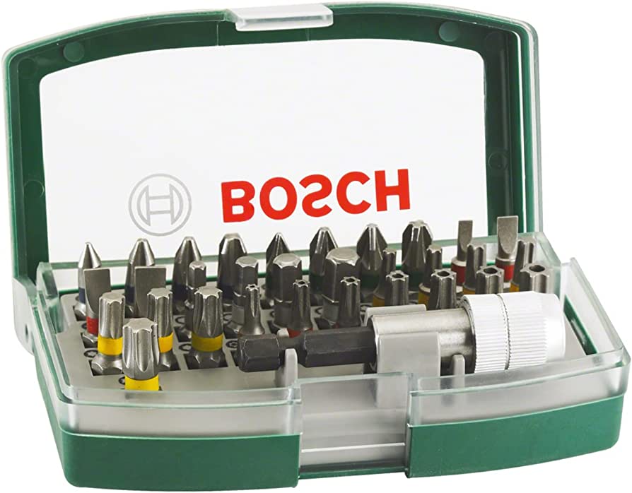BOSCH	تشكيله من سنون المفكات 32 قطعه + ادابتر 	2607017063