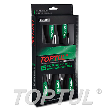 TOPTULGAAE0507طقم مفكات عاده + صليبه 5قطع HD
