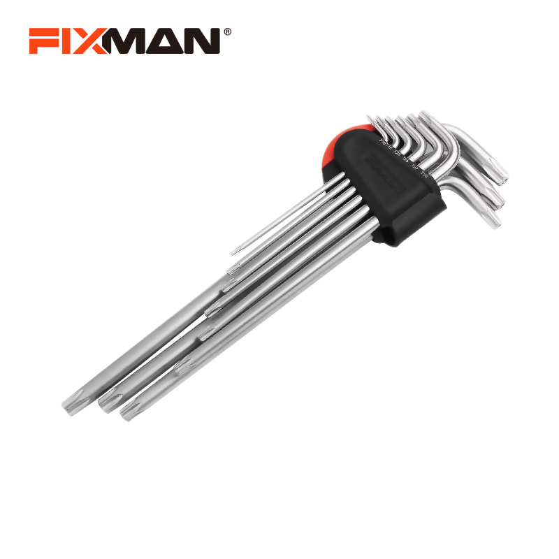 fixman D2327 طقم مفتاح النكيه اكثر طول 9 قطع توركس (T10-T15-T20-T25-T27-T30-T40-T45-T50)