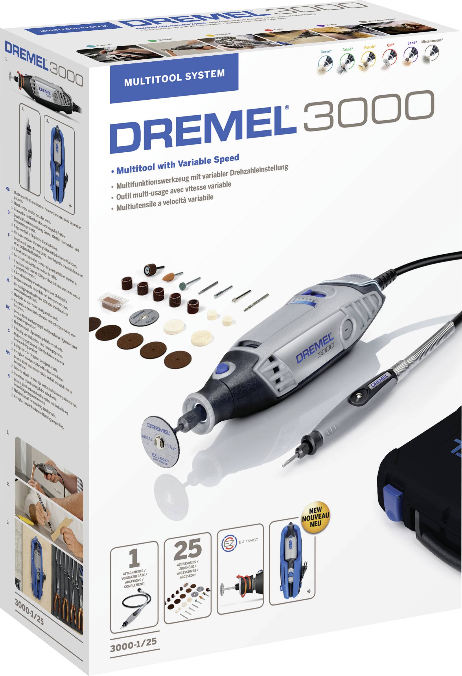 DREMEL 3000-3000-1/25شنيور 130 وات + 25 قطعة اكسسوار