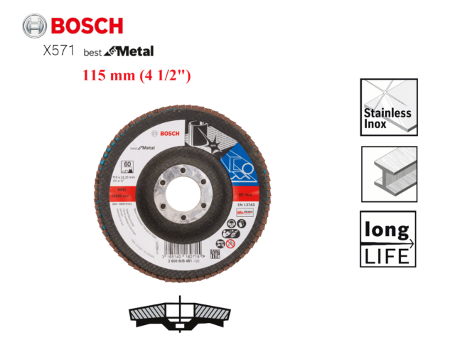 BOSCH	صنفرة مروحية 4.5 بوصة  خشانة 60	2608605451