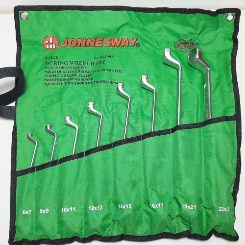JONNESWAYW23108S طقم مفتاح مشرشر 8 قطع زويه 75 من 6 : 22 مم