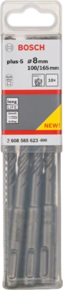 BOSCH	بنطة بلس فايف  للتخريم فى الخرسانة قطر 10 مم * 165 مم - 10 قطع	2608585626