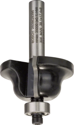 BOSCH	بنطة راوتر رومان اوجيه ثناائية الحزوز قطر 8 مم - اجمالى الطول 61 مم	2608628395