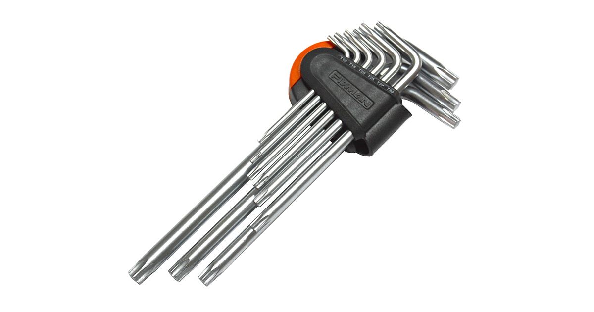fixman D2326طقم مفتاح النكيه وسط 9 قطع توركس (T10-T15-T20-T25-T27-T30-T40-T45-T50)