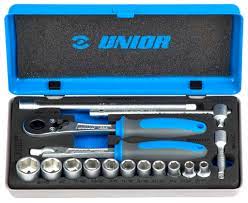 UNIOR	UN-619413	طقم لقم 1/4" مسدس  علبه معدن بالبوصة  16 قطعه