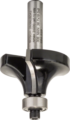 BOSCH	بنطة راوتر لتدوير الحواف قطر 8 مم - اجمالى الطول 60 مم	2608628343