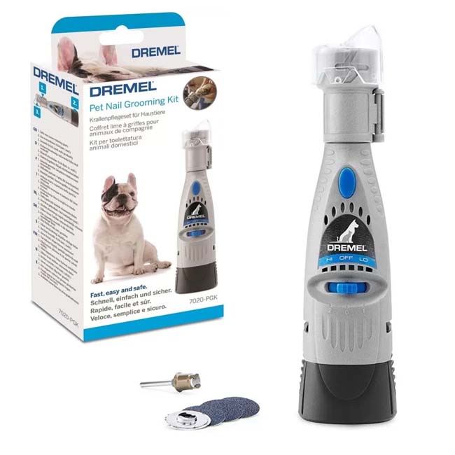 DREMEL 7020 شنيور درميل لتهذيب اظافر الحيوانات يعمل ببطارية الكالين عدد 4 بطارية 6 فولت