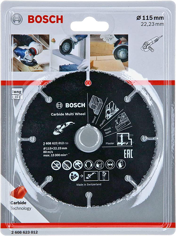 BOSCH	صنيه متعددة الاستخدامات 4.5 بوصه Carbide Multi Wheel	2608623012