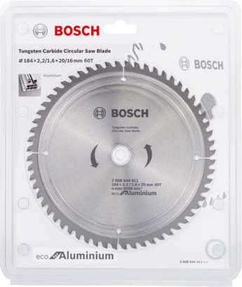 BOSCH	صينية منشار 7.25 بوصة  للالومنيوم 60 سنة Eco Line	2608644411
