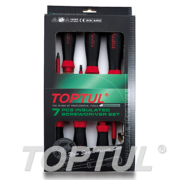 TOPTULGAAE0704طقم مفكات معزول 1000فولت 7قطع
