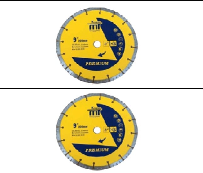 MTصينية الماظ 4.5 " مفتوحة مشرشرة اصفر