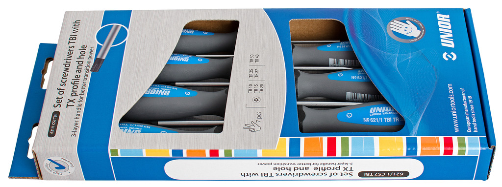 UNIOR	UN-612300	طقم مفك نجمة 7 قطع  ازرق * رمادى من TX 10 - TX 40