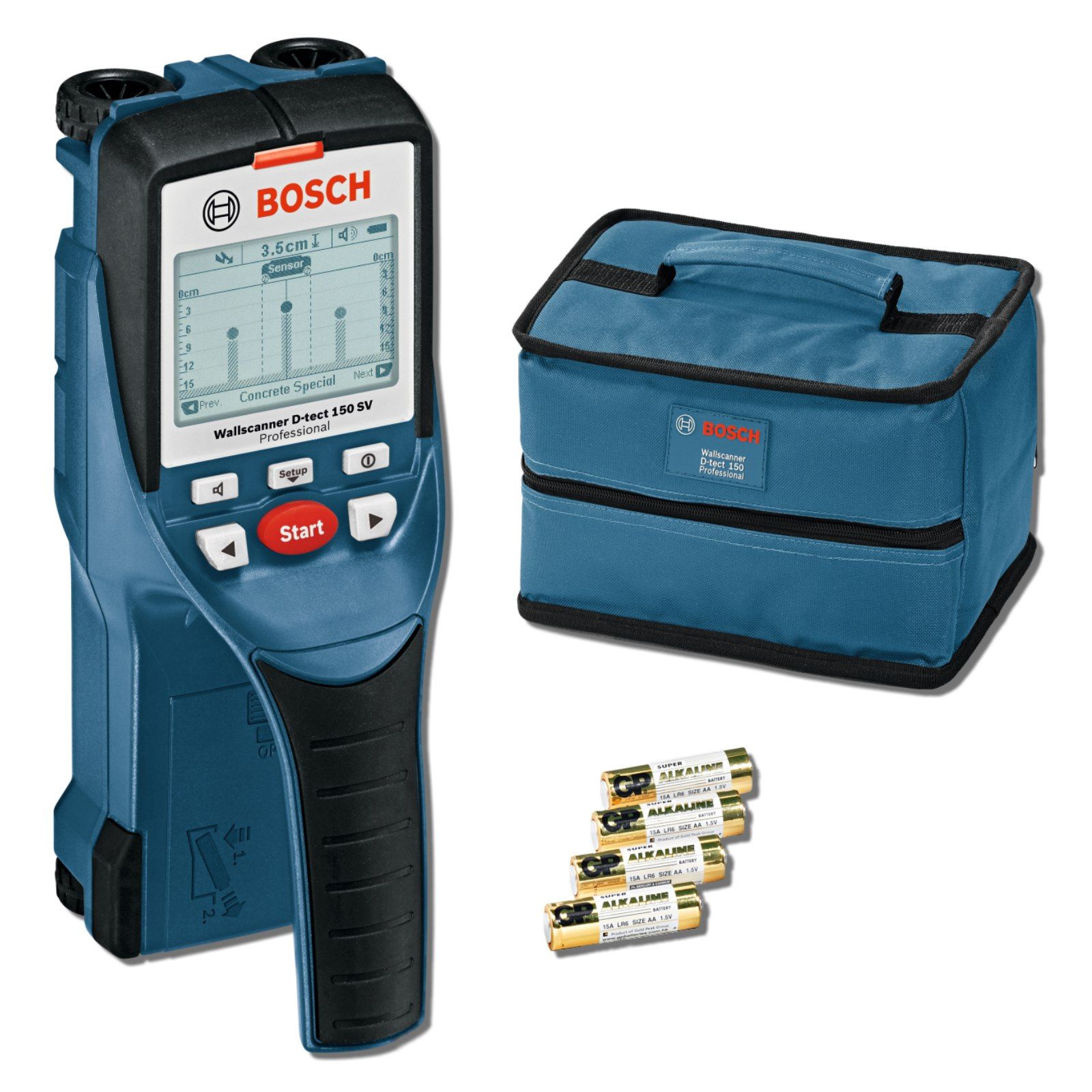 BOSCH D-TECT 150SV PROF جهاز كشف المعادن والاخشاب والكابلات الحية والمواسير البلاستيك 15 سم 