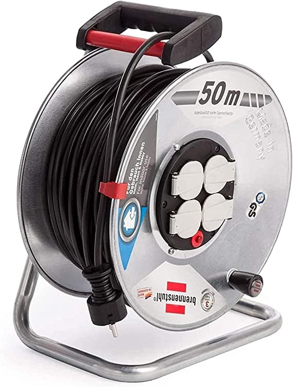 BRENNENSTUHL مشترك كهرباءالمانى معدن 4 فتحة كابل ترموبلاست 50 متر * 1,5 مم