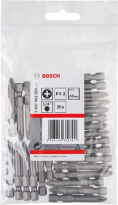 BOSCH	باكت سنون مفكات 25 قطعه PH2* 49 MM	2607002503